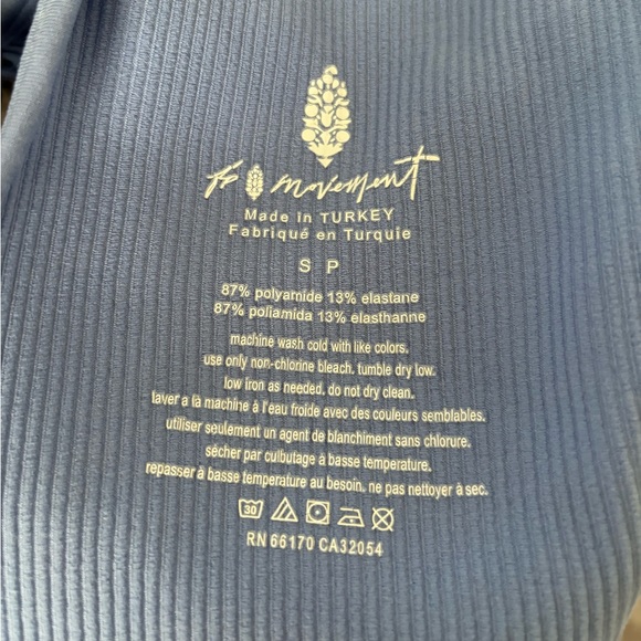 FP Movement Free Throw Electric Cornflower Blue Ribbed Strappy Thong Bodysuit S - Picture 3 of 5